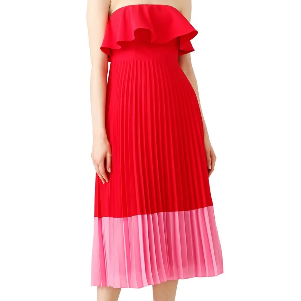 HP 🎉 Aidan Mattox Red Pleated Tea Dress